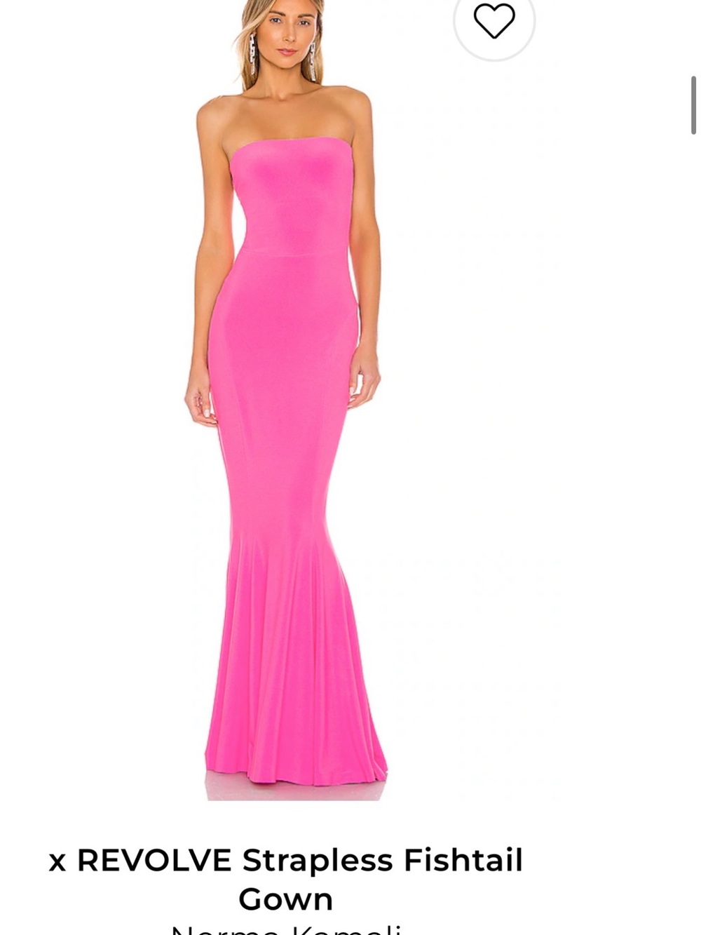 Norma Kamali Strapless Fishtail Gown in Hot Pink